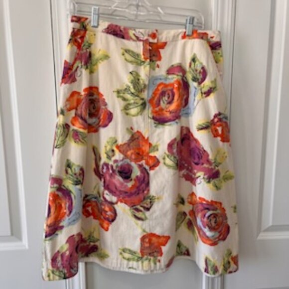 J. Jill Dresses & Skirts - J Jill Cotton A-line Floral Skirt Women’s Size 12 Mulit Colors